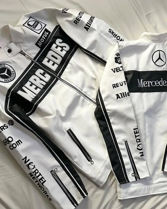 MERCEDES LEATHER JACKET - BOLD RACING- INSPIRED STYLE