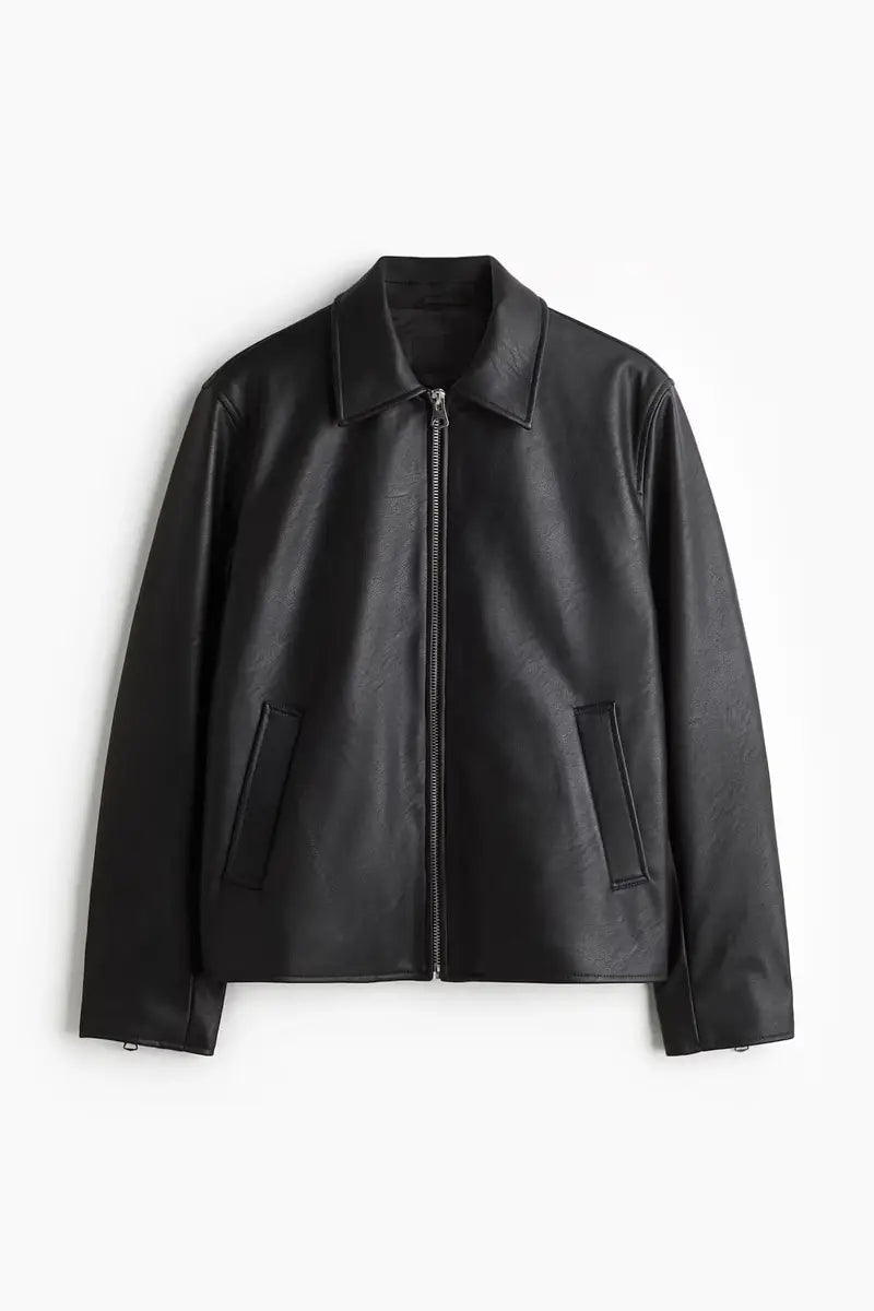 PREMIUM BLACK BOXY LEATHER JACKET - THE ULTIMATE STREETWEAR ESSENTIAL