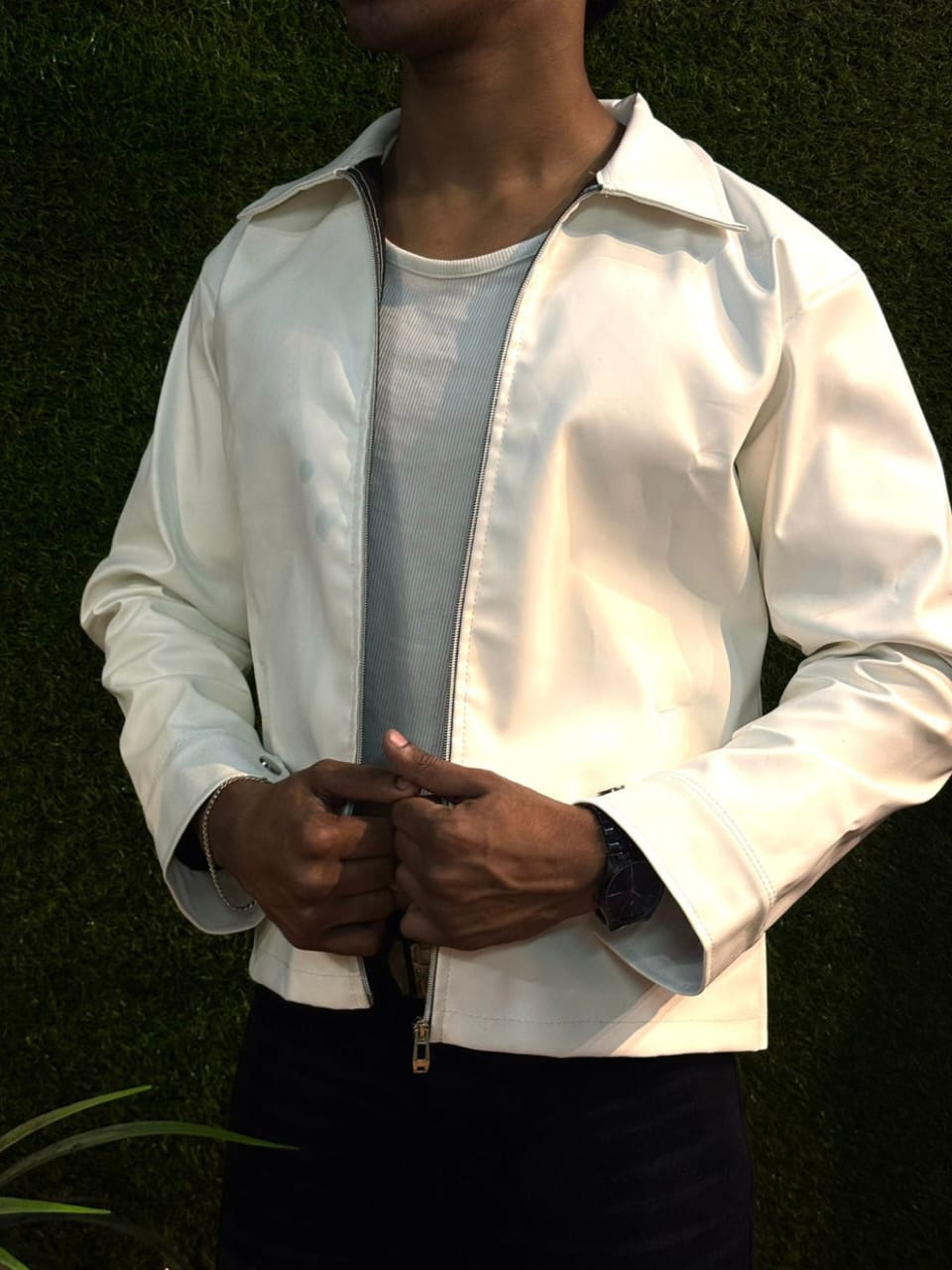 OFF WHITE LEATHER JACKET