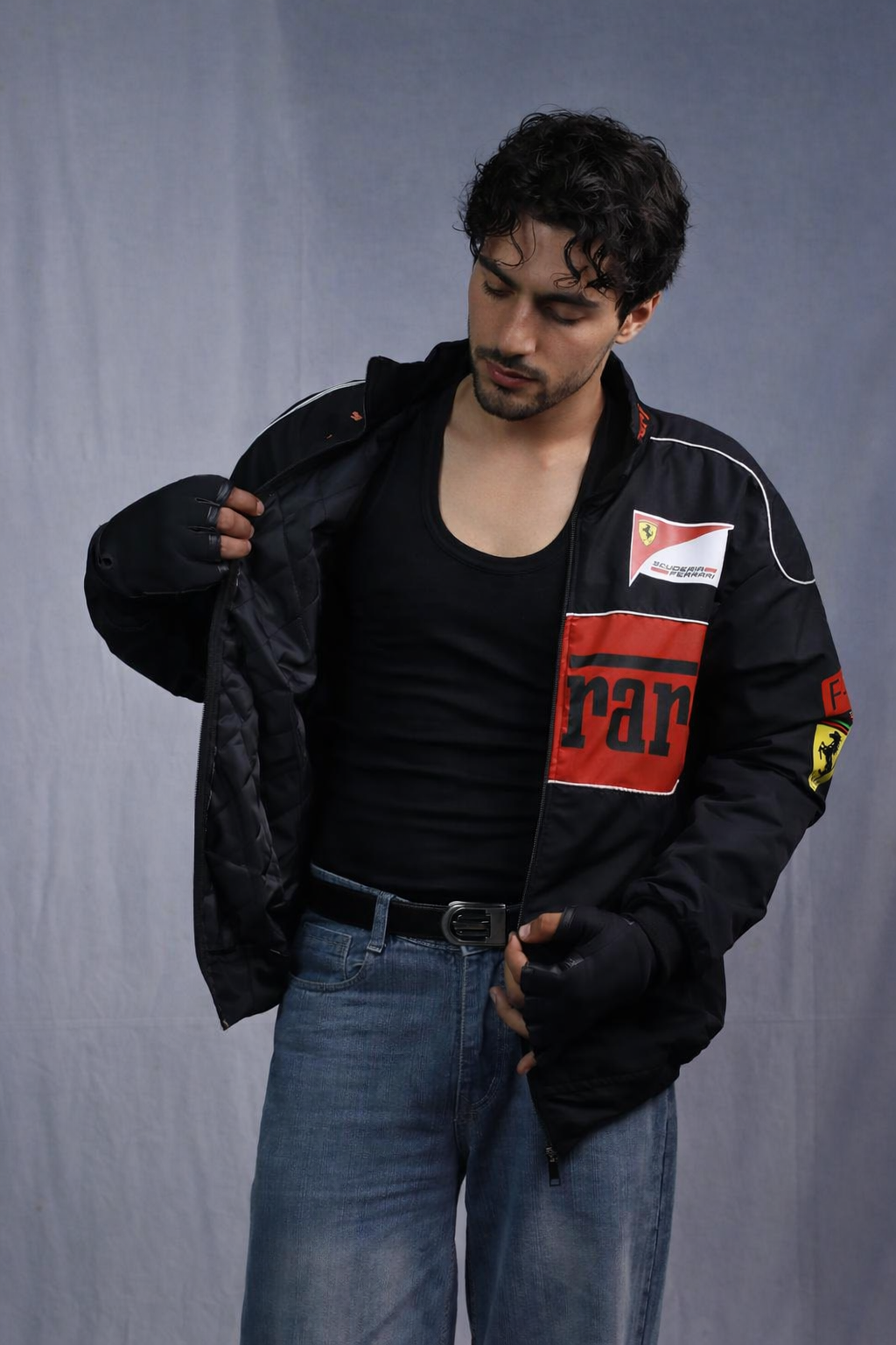 BLACK AND RED FERRARI JACKET