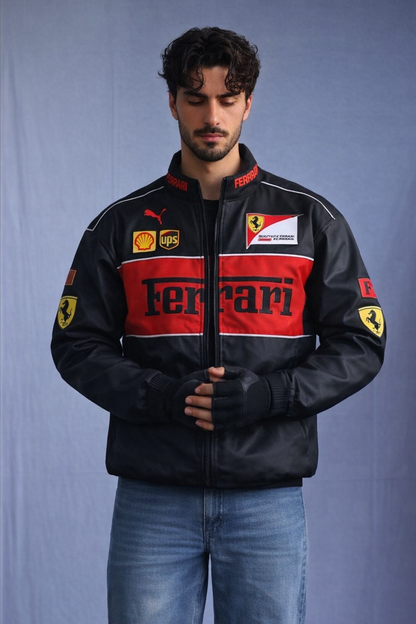BLACK AND RED FERRARI JACKET
