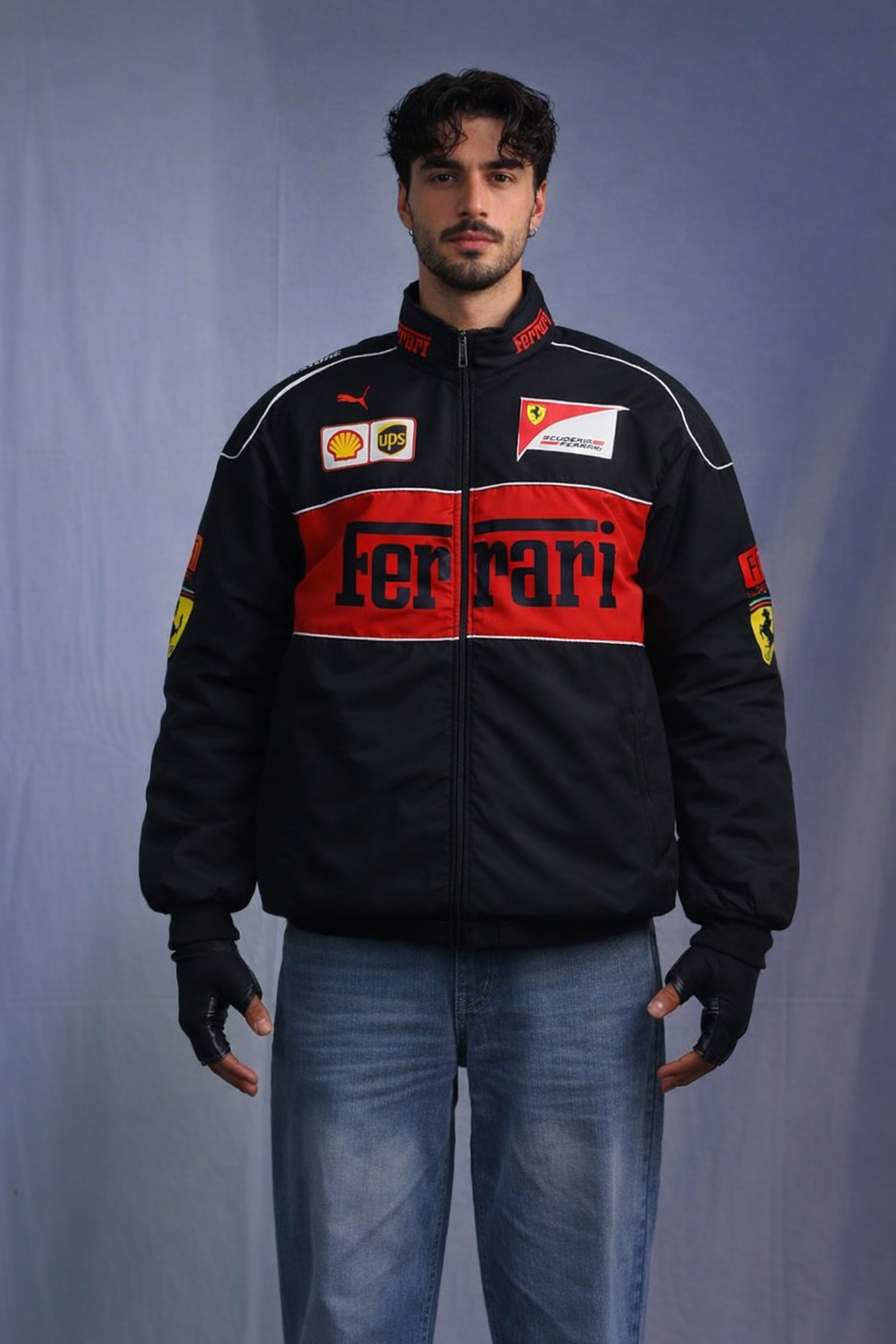 BLACK AND RED FERRARI JACKET