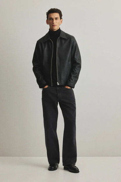 PREMIUM BLACK BOXY LEATHER JACKET - THE ULTIMATE STREETWEAR ESSENTIAL